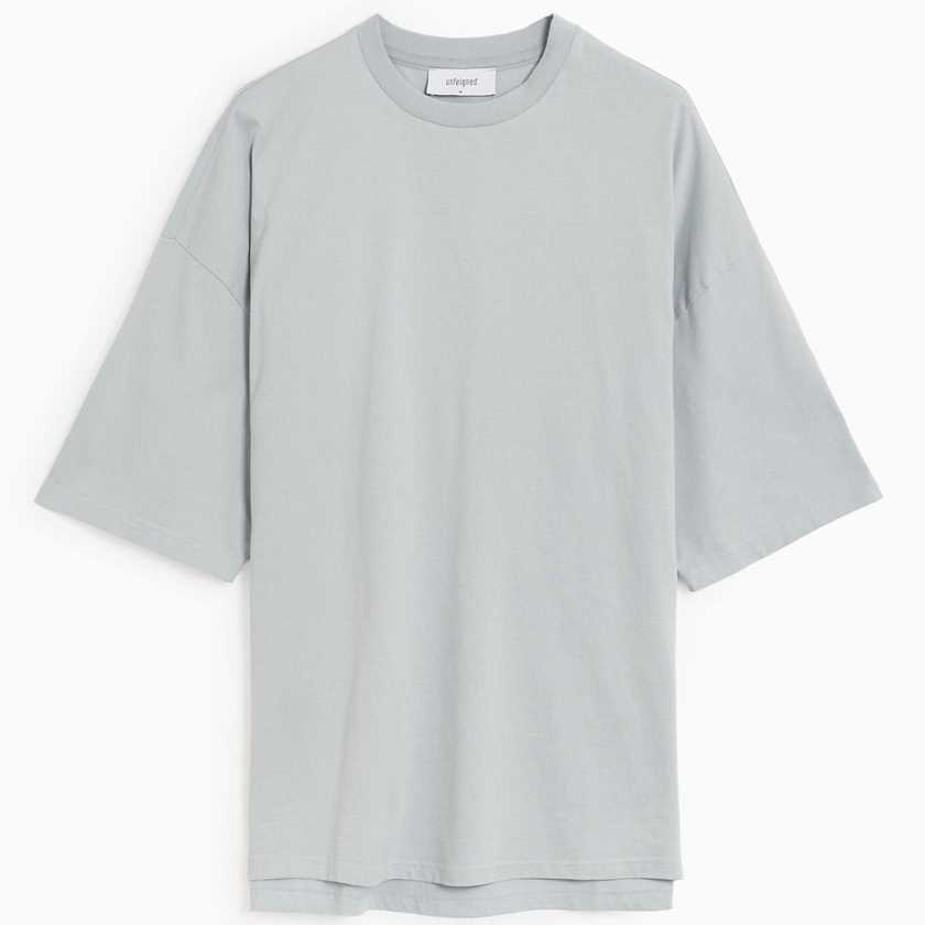 Camiseta Unfeigned Oversized SS Grey Melange