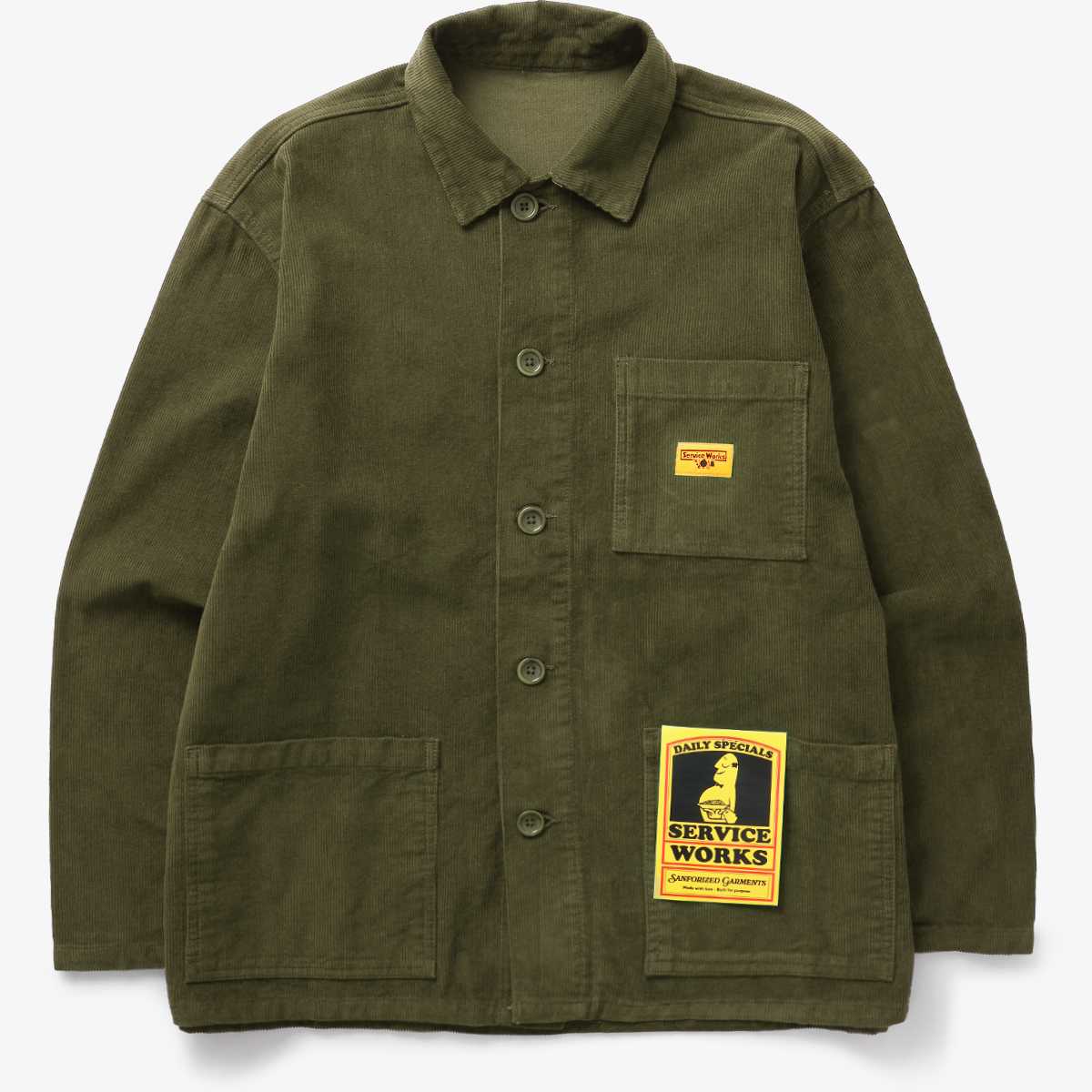 Chaqueta Service Works Corduroy Coverall Olive | Baldani