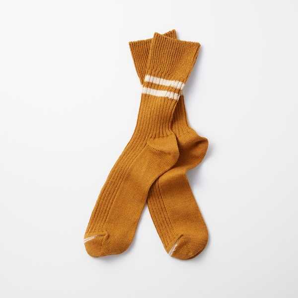 Calcetines RoToTo Hemp Organic Cotton Stripe Socks Sunsetgold Whitesand