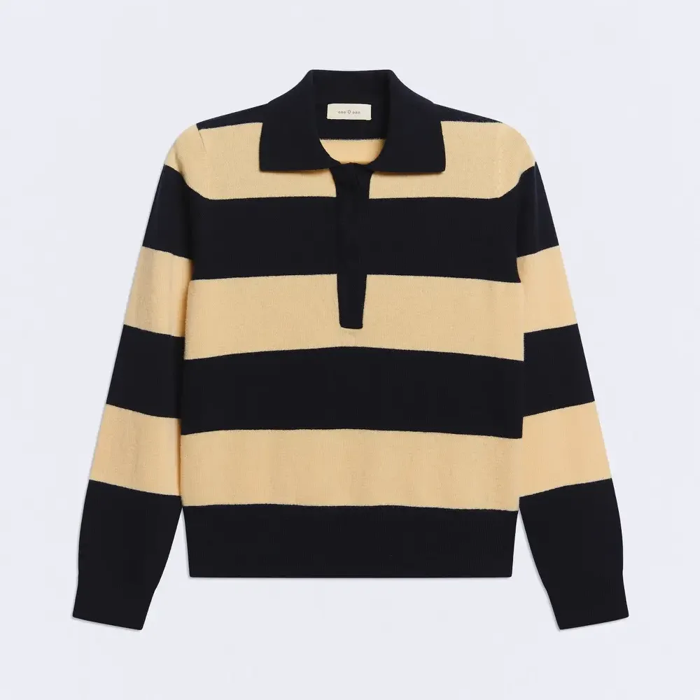 Jersey Polo eseOese rayas kodak. Lemon-Navy.