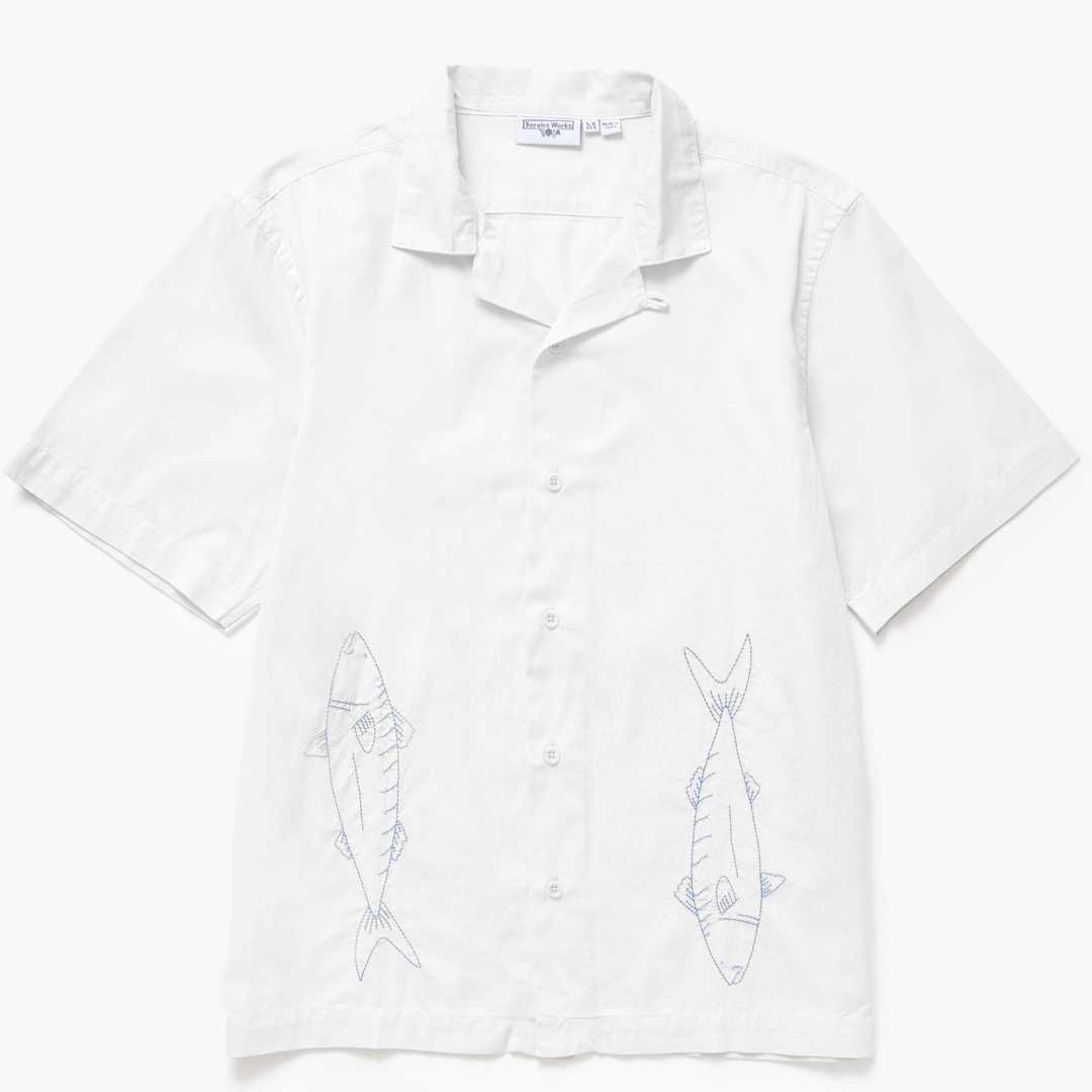 Camisa Service Works Mackerel Shirt Off White