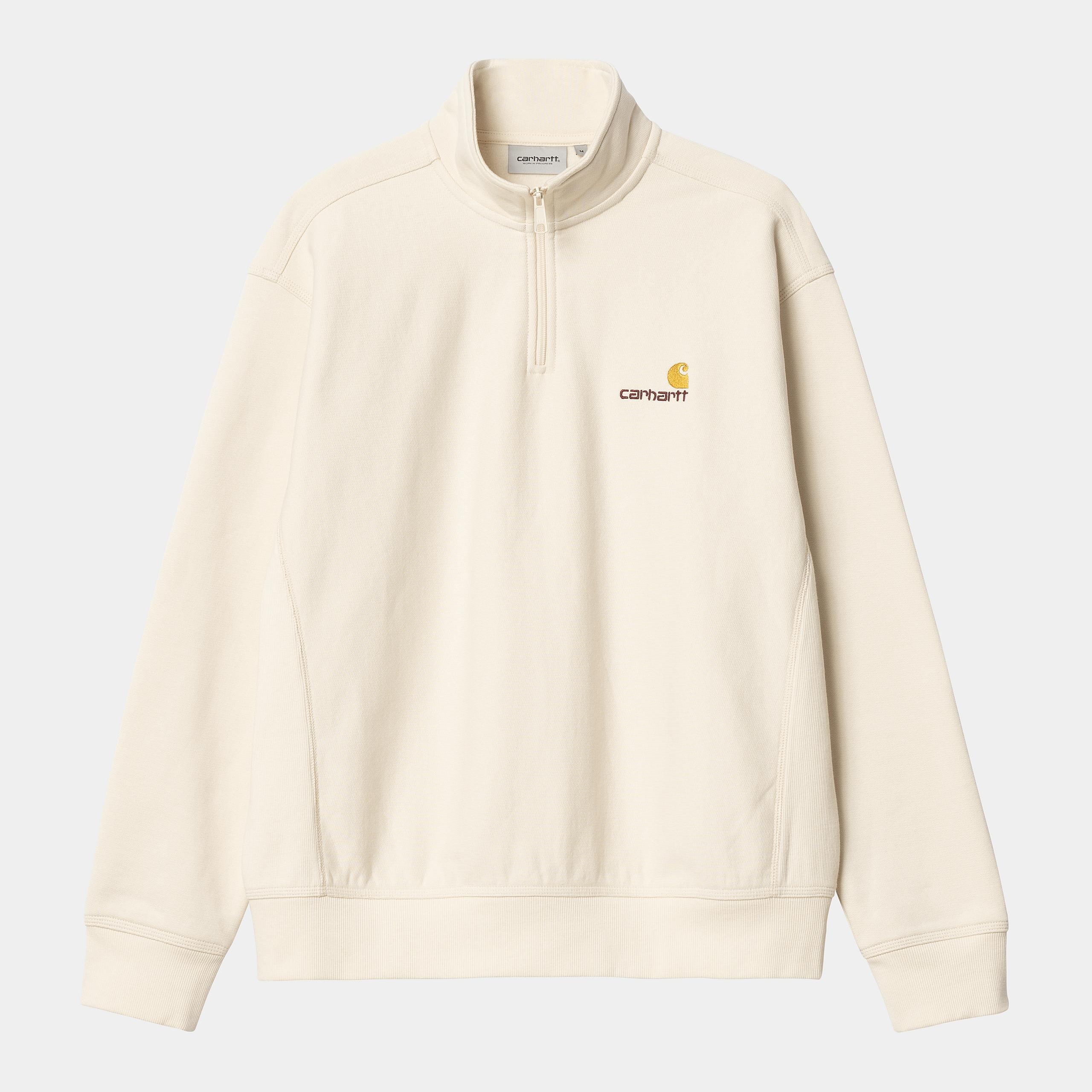 Sudadera Carhartt Wip Half Zip American Script Sweat Natural