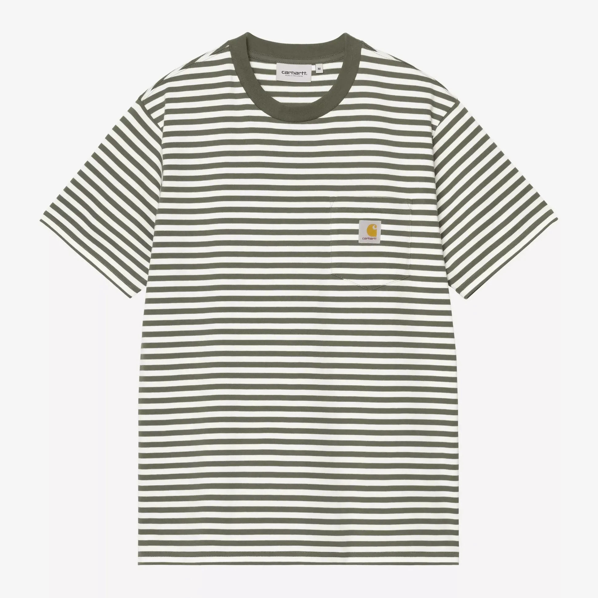 Camiseta Carhartt Wip S/S Ezra Pocket Ezra Stripe, Leaf, Wax