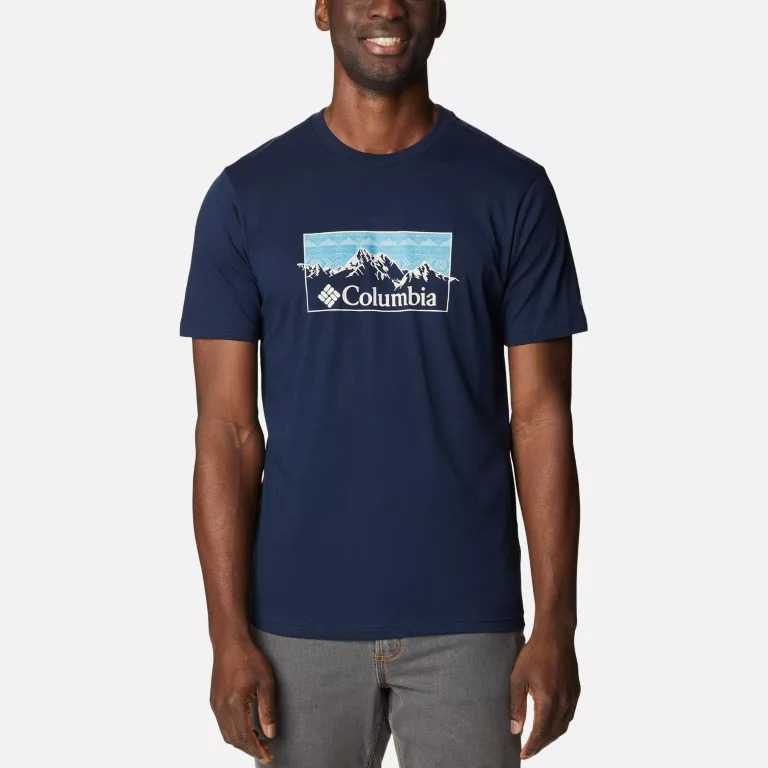 Camiseta Columbia Seasonal Logo Collegiate Navy Checkered Range