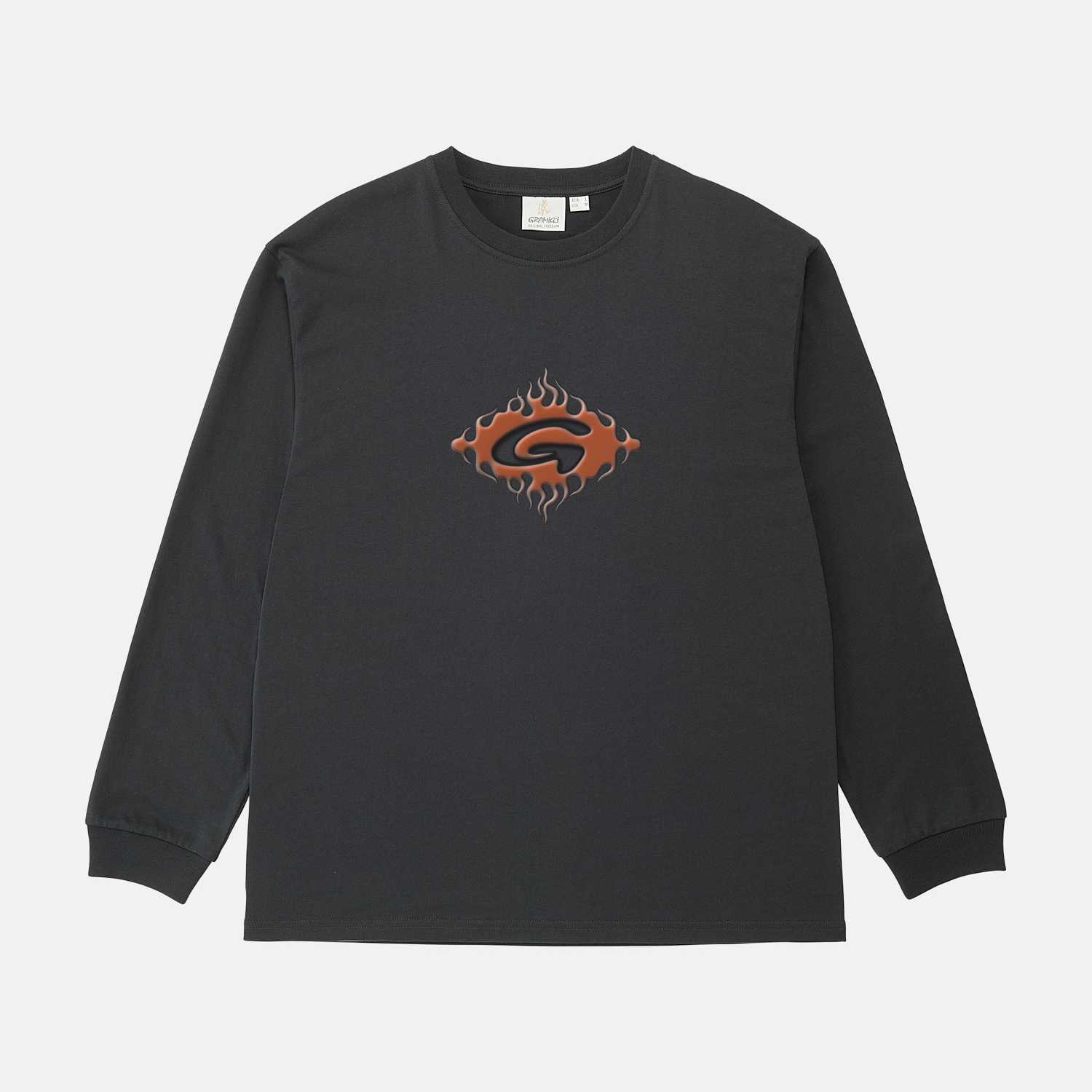 Camiseta Gramicci Flames LS Vintage Black