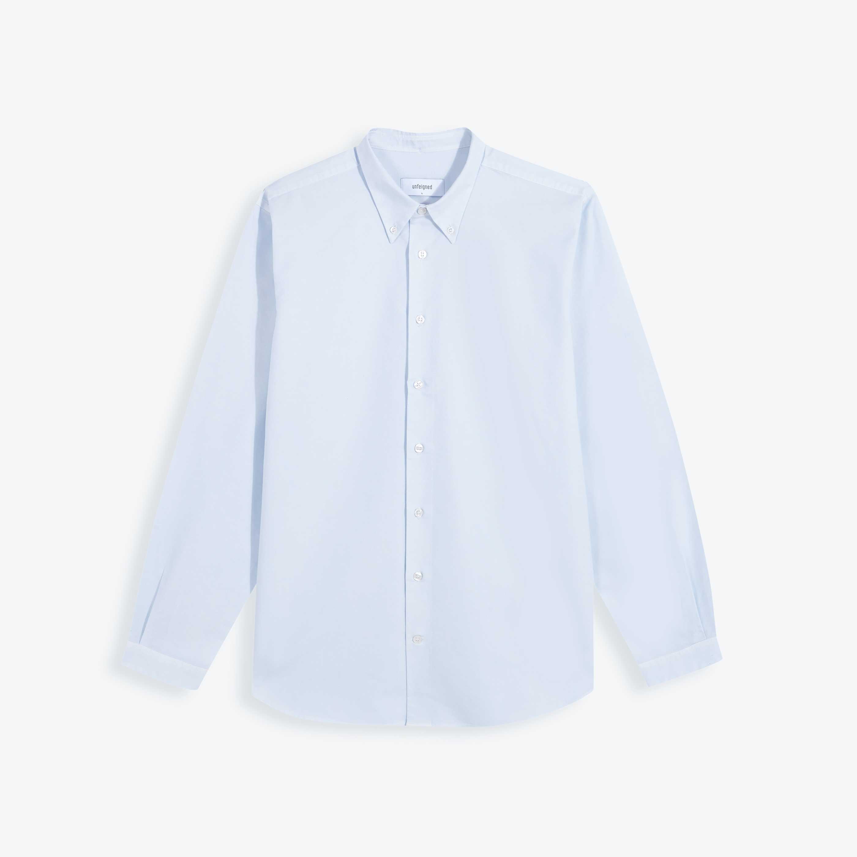 Camisa Unfeigned Regular Shirt Washed Oxford Sky