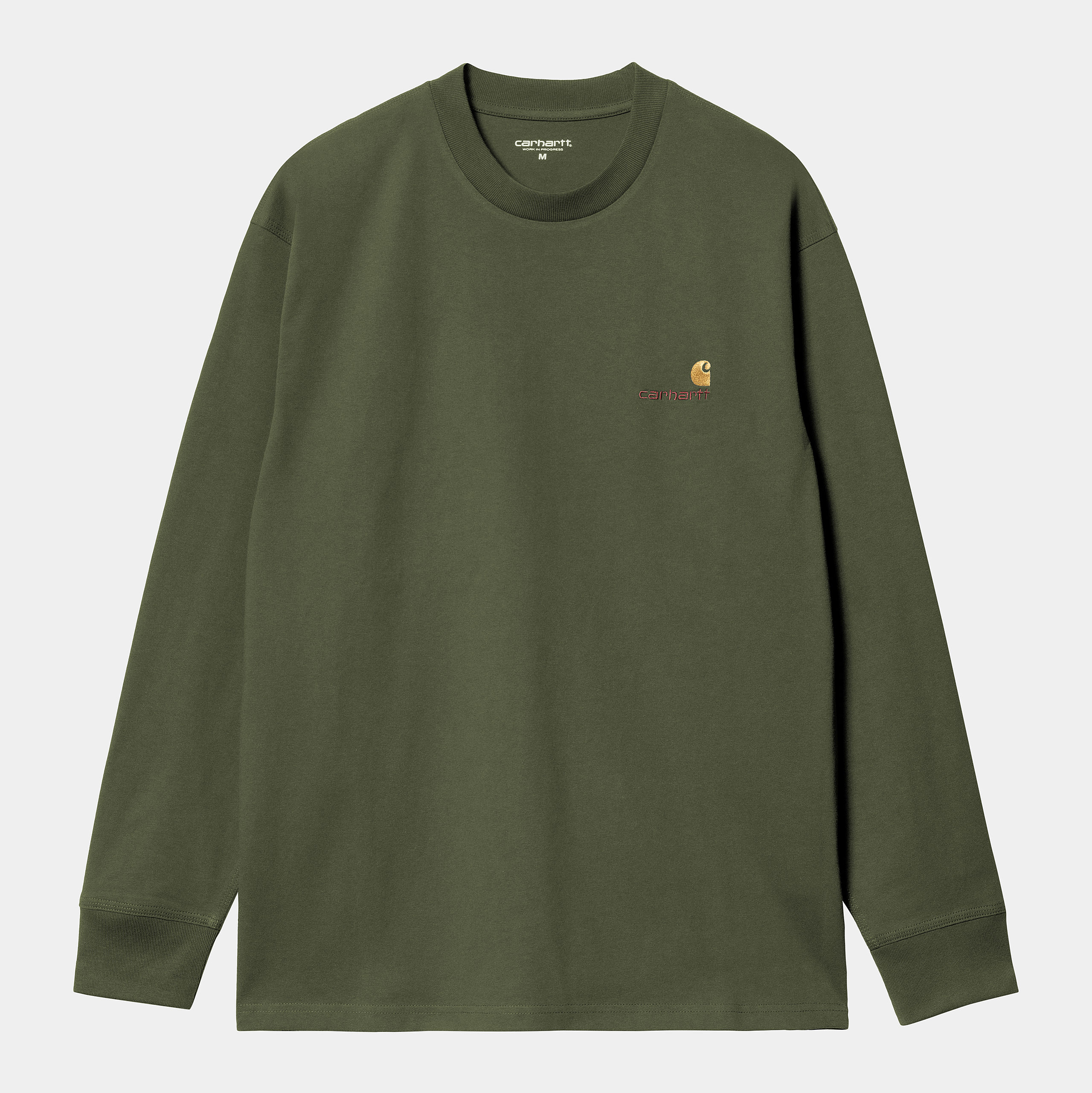 Camiseta Carhartt Wip LS American Script Tarragon