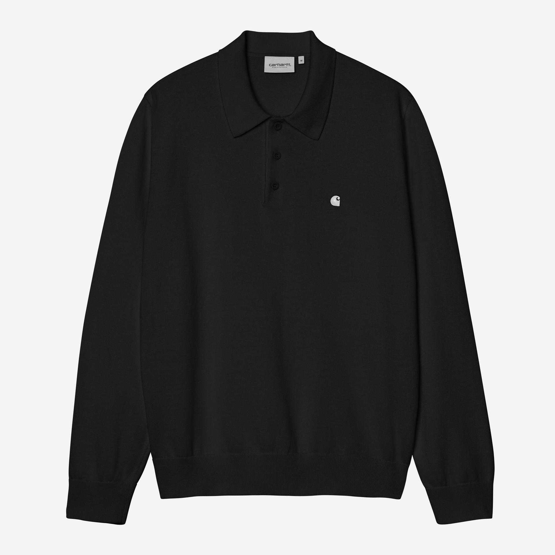 Polo Carhartt Wip L/S Madison Polo Black / White