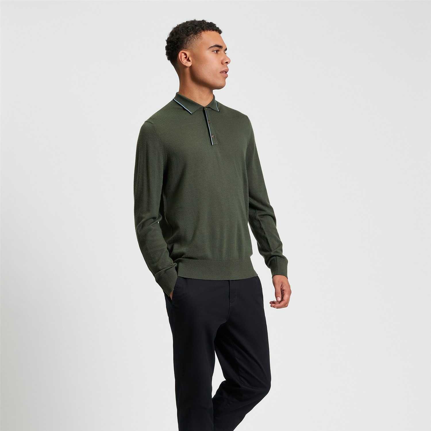 Polo Ben Sherman Tipped Merino Khaki