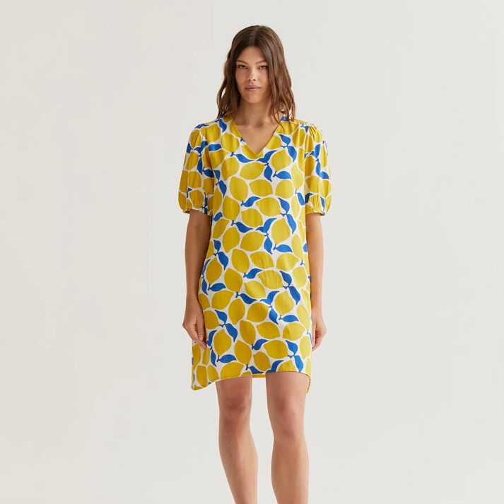 Vestido Corto Compañía Fantástica estampado Limoncello