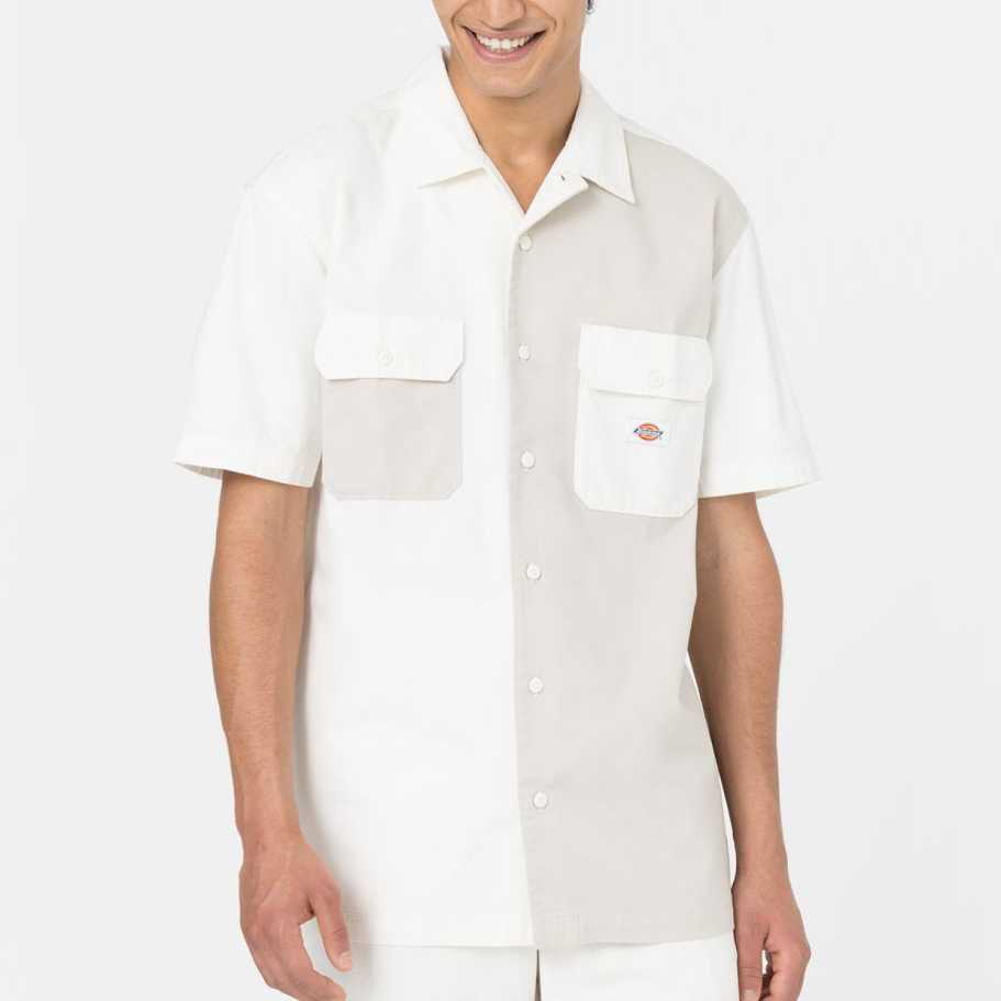 Camisa Dickies De Manga Corta Eddyville Assorted Colour White/Ecru