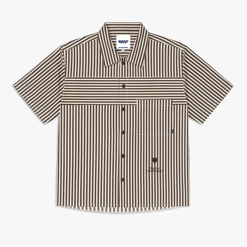 Camisa WANF Chokusen Shirt Brown/Cream
