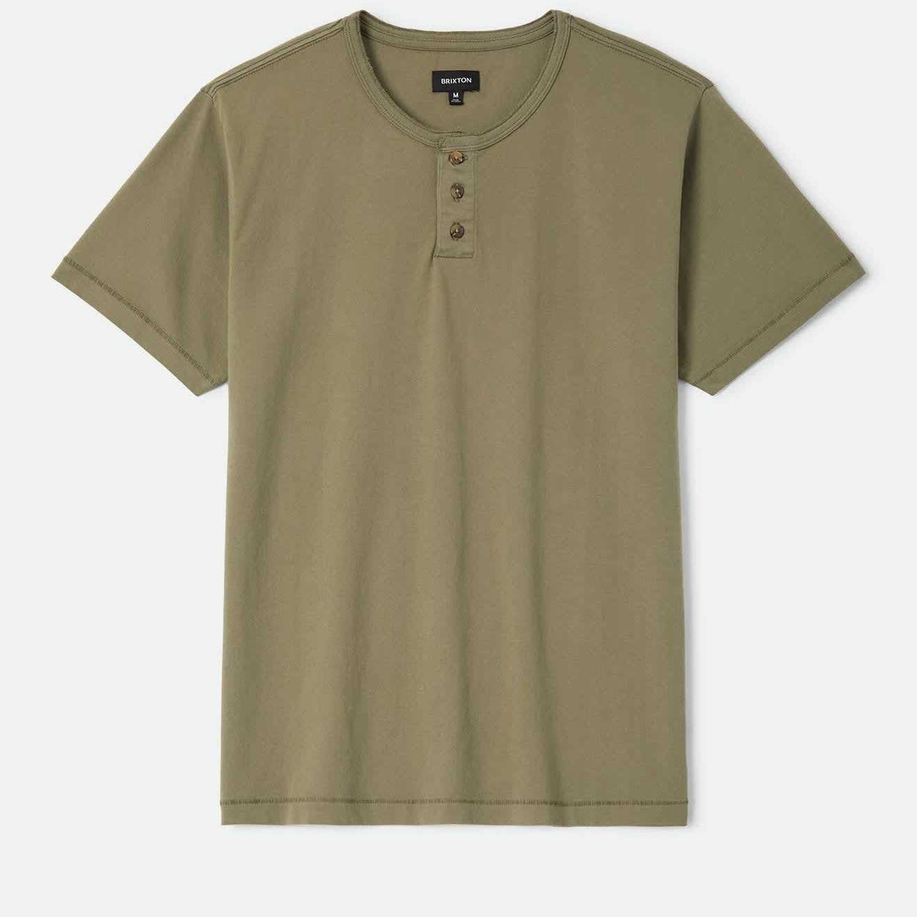 Camiseta Brixton Baseline Henley Olive Surplus Vintage Wash