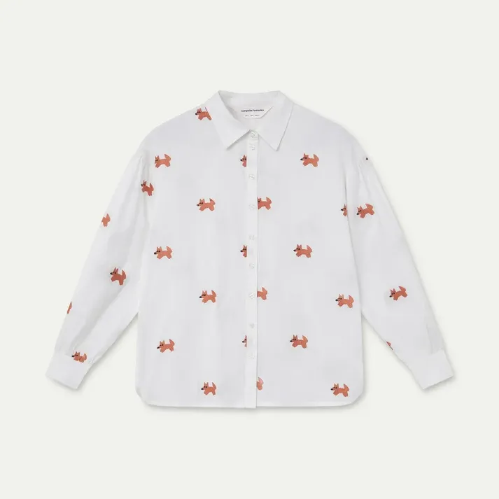 Camisa de Compañía Fantástica con bordado de zorritos