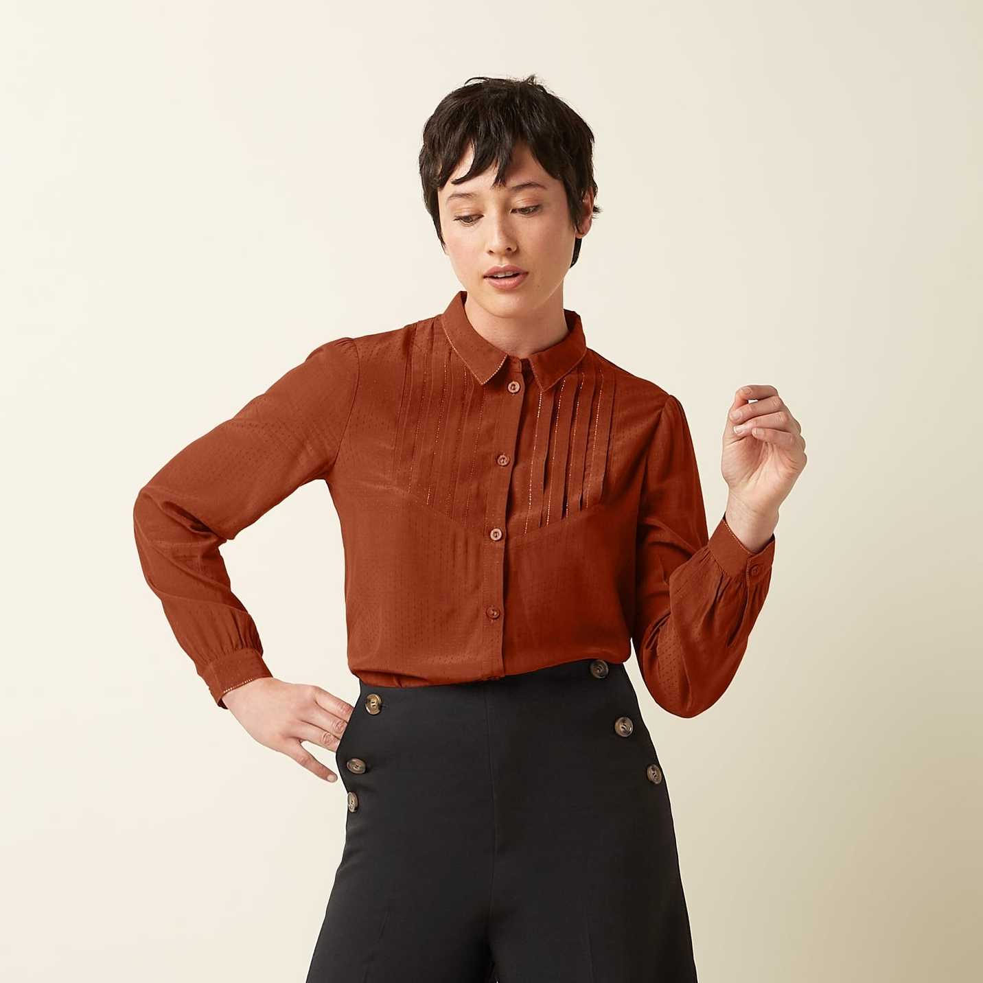 Camisa King Louie Karen Blouse Sista Spicy Brown
