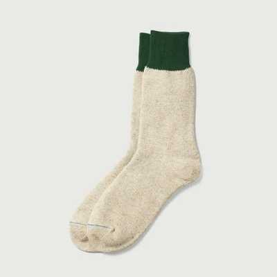 Calcetines RoToTo Double Face Crew Silk&Cotton Green/M.Beige