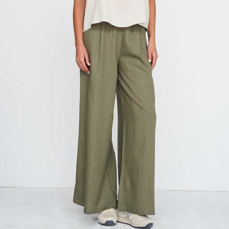 Pantalon 24Colours Con Puños Verde
