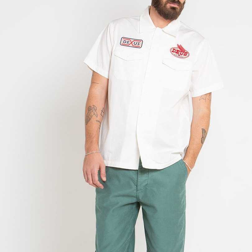 Camisa DeusExMachina S/S Foreman Shirt Dirty White
