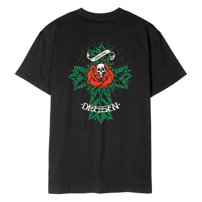 Camiseta Santa Cruz Dressen Rose Cross 2 Black