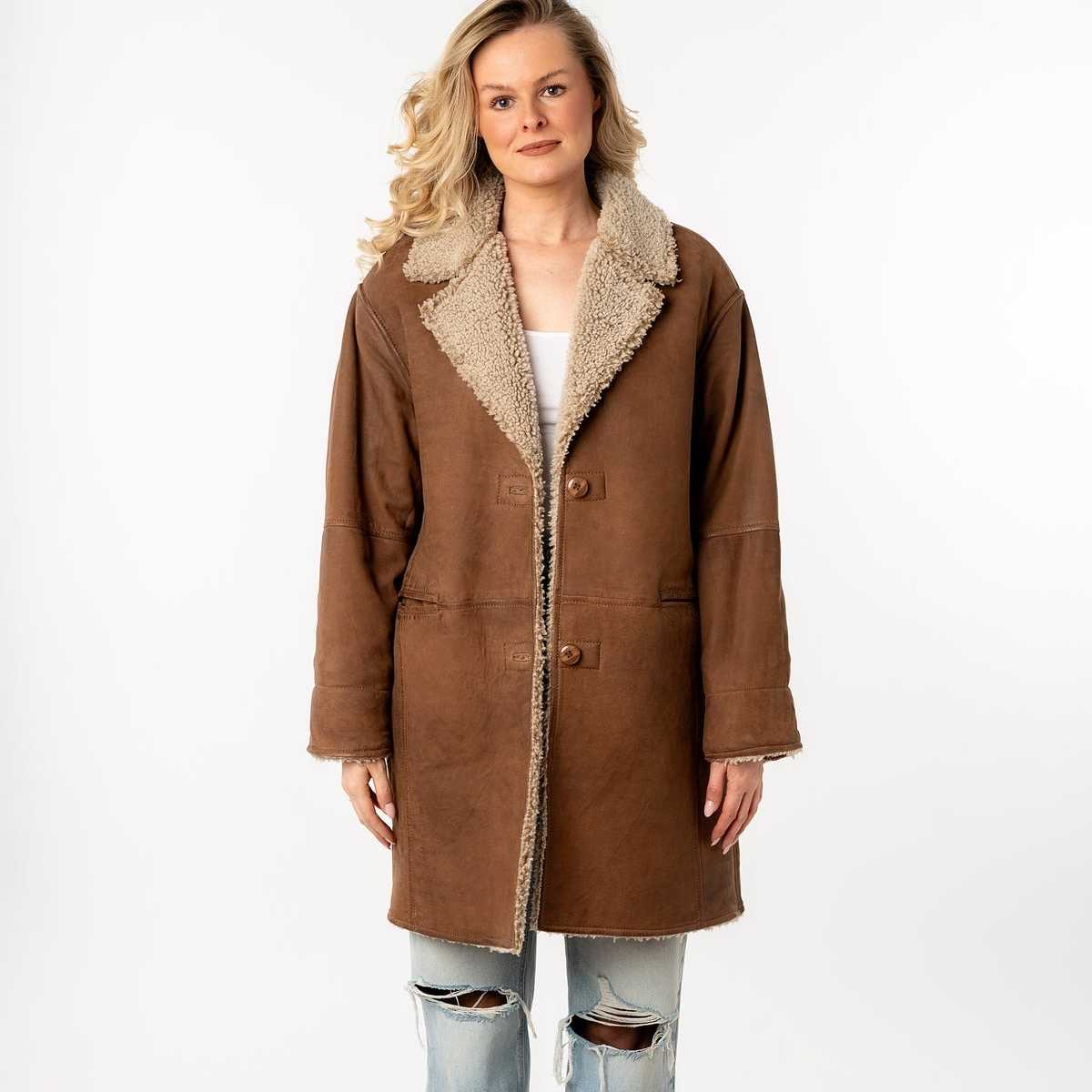 Abrigo Piel Mauritius Borreguillo MWXofia Camel