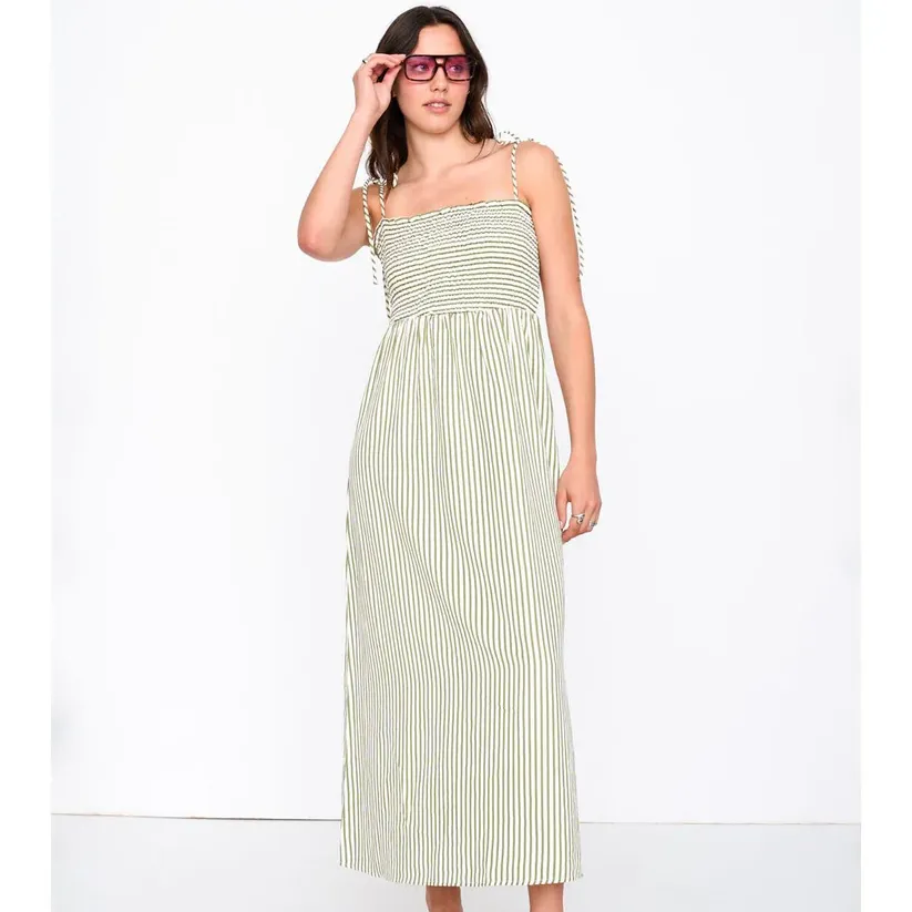 Vestido 24Colours De Rayas Verdes