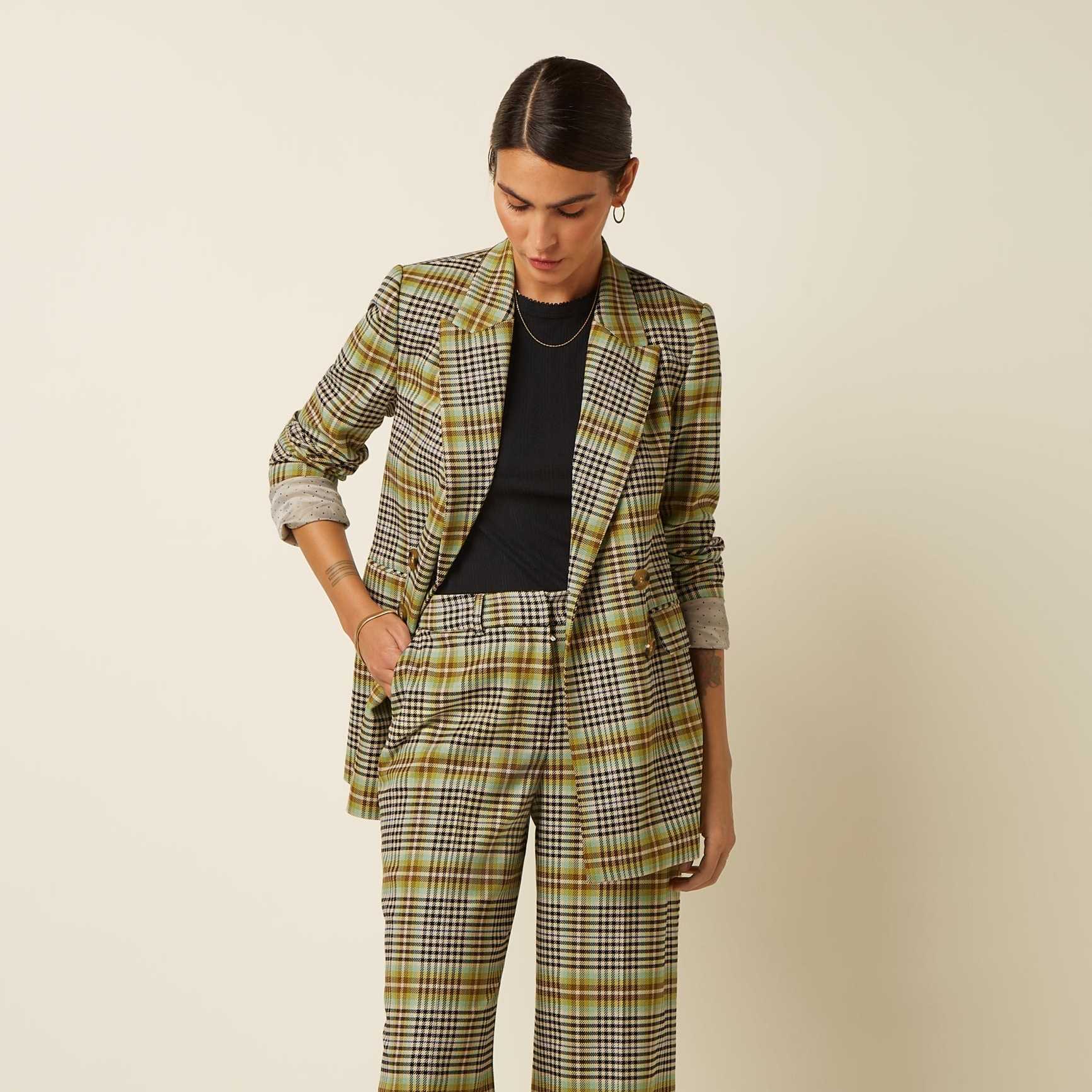 Blazer King Louie Tina Long Kooks Check Black