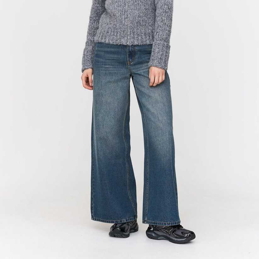 Pantalón Vaquero Ancho 24Colours Washed Blue Denim