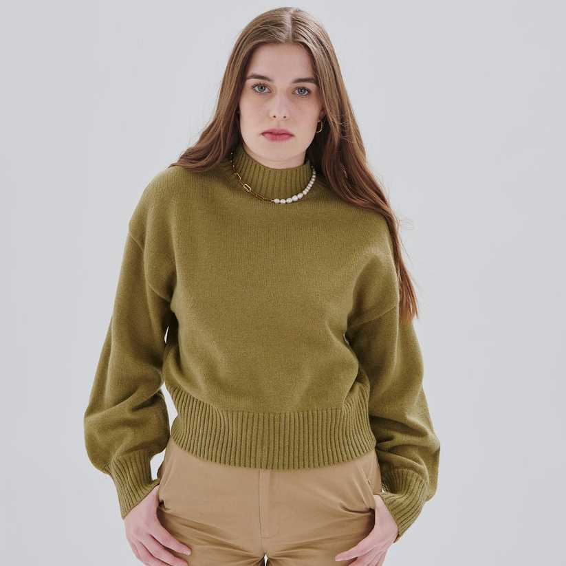 Jersey Pullover 24Colours Crop Olive
