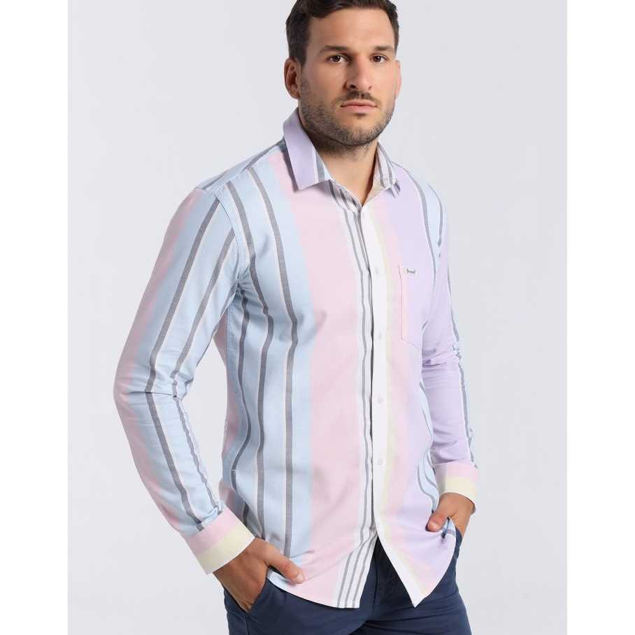 Camisa Bendorff Rayas Azul/Rosa/Amarillo