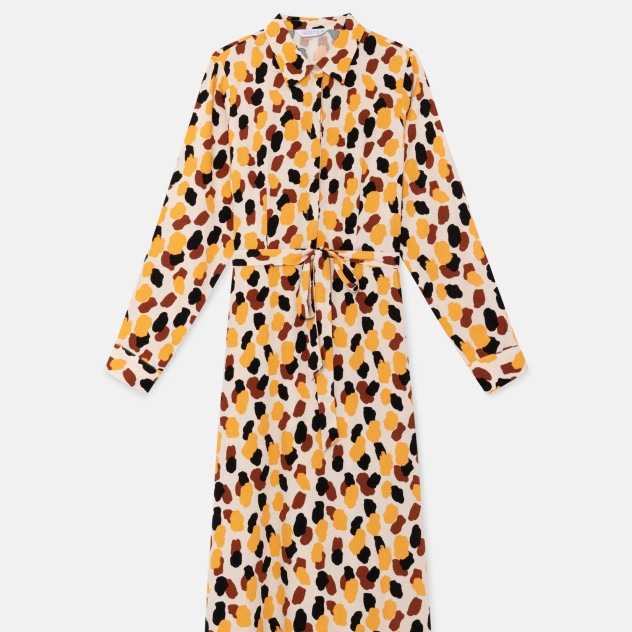 Vestido Midi Camisero Compañía Fantástica Lunares Animal