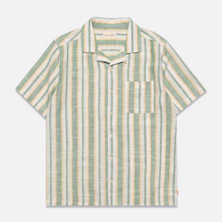 Camisa Far Afield Selleck Slub Stripe Frosty Green